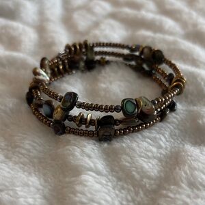 Silpada B1706 Brown and abalone shell Beaded Bracelet